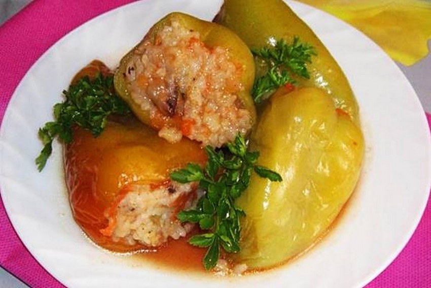 Фаршированный мясом и рисом