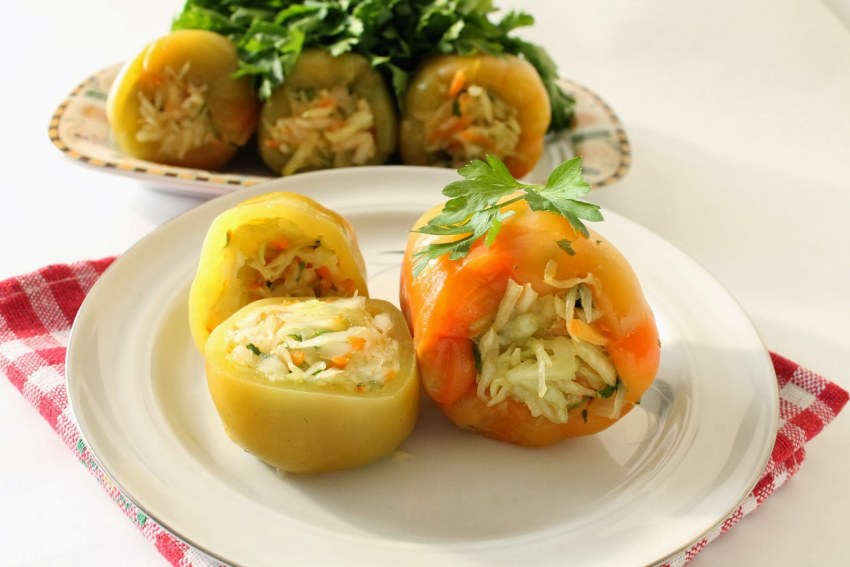 Перец фаршир. Капустой