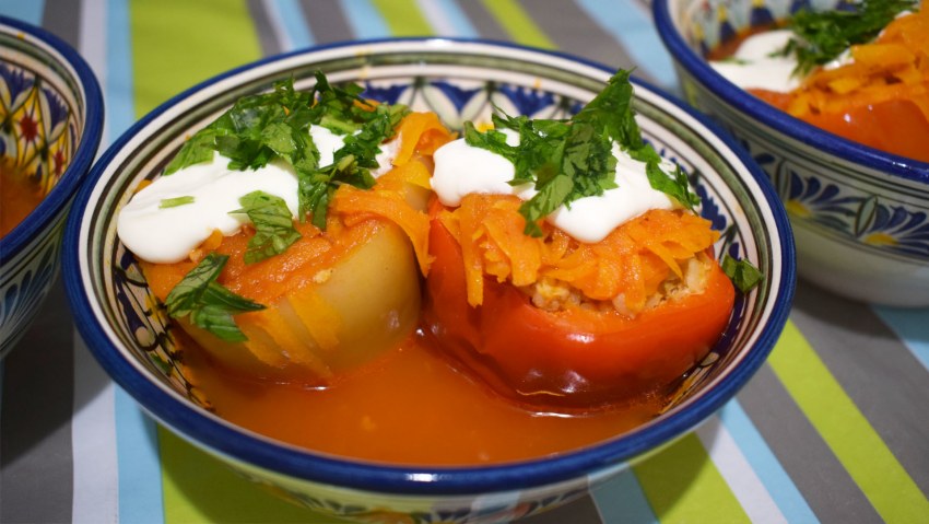 Перец фаршированный булгуром