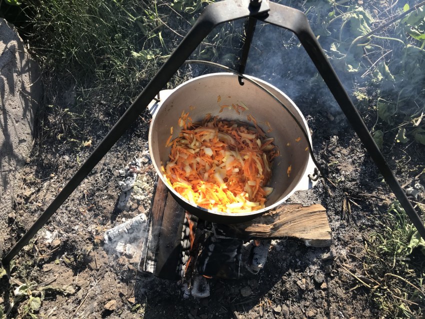 Шулюм из дикой утки на костре