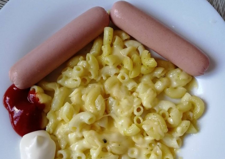 Макароны с сосисками