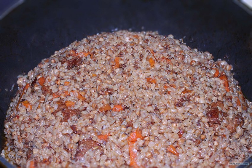 Гречневая каша с грибами и луком
