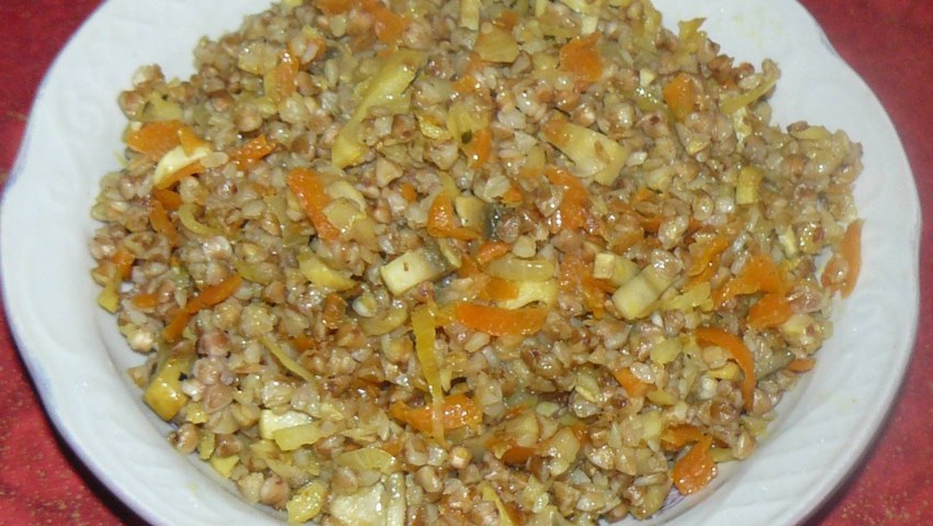 Гречка с грибами и сметаной по-польски