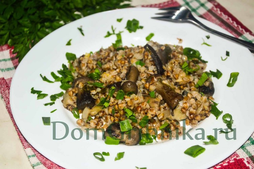 Гречка с говядиной и грибами