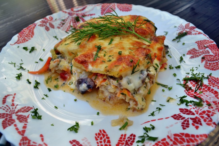 Рыбная запеканка с овощами