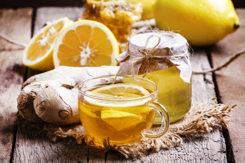 Чай с лимоном и имбирем и медом