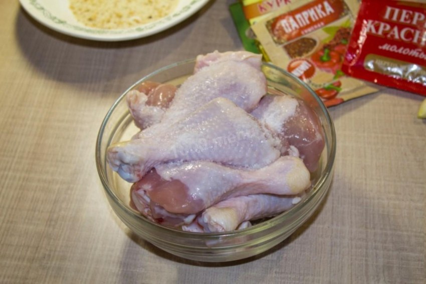 Курица на соли в мультиварке