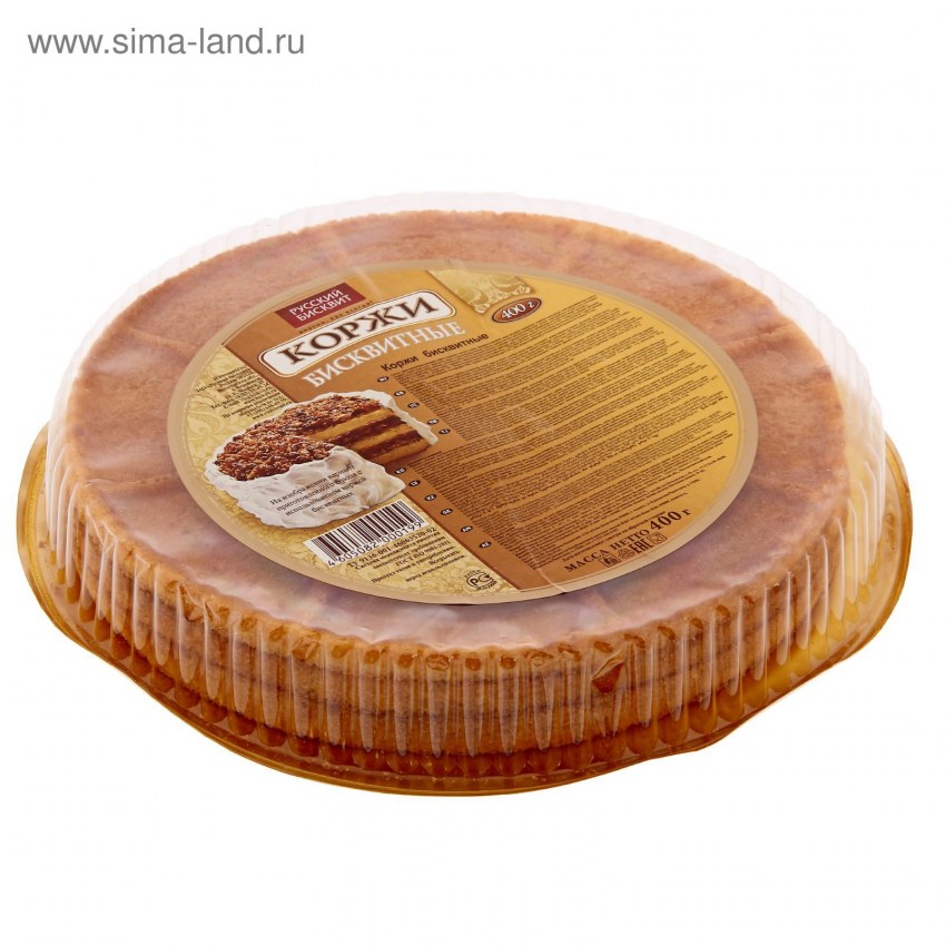 Корж русский бисквит светлый 400 г