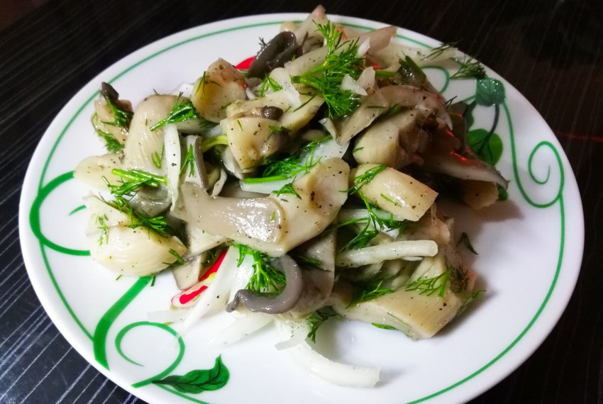 Блюда с вешенками и мясом