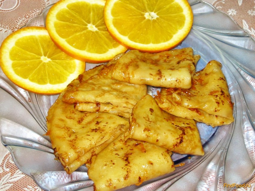Украсить блины апельсином