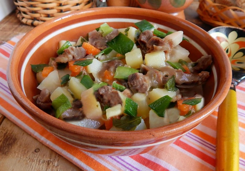Жареная картошка с печенью