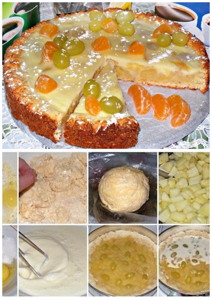 Пироги заливной с яблоками