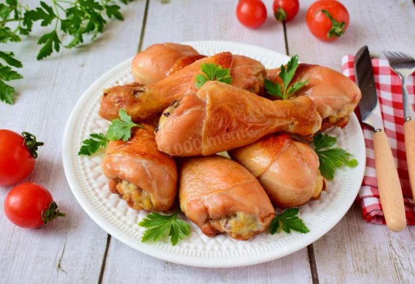 Куриные голени в рукаве в духовке