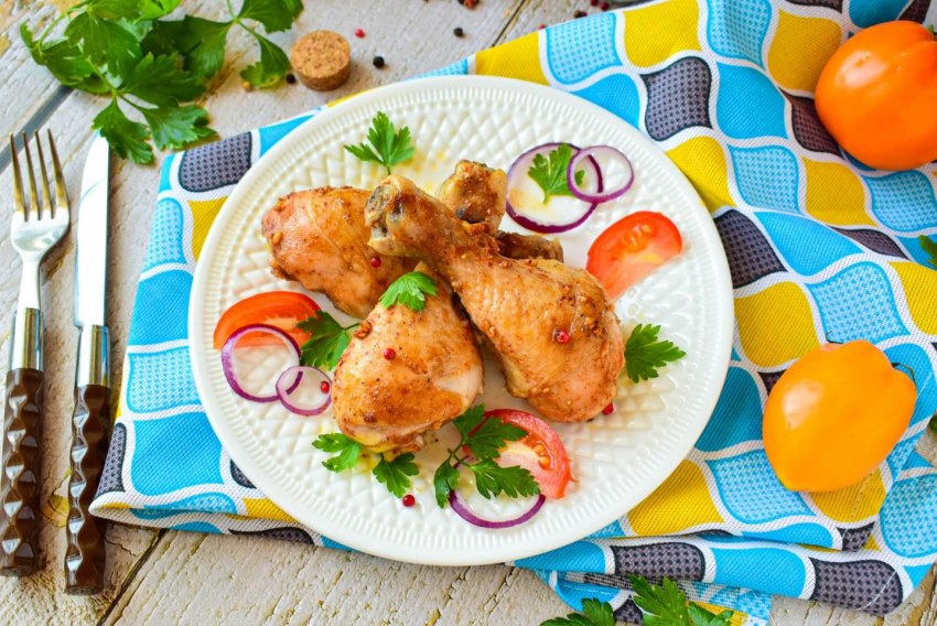 Куриные ножки с апельсинами в духовке