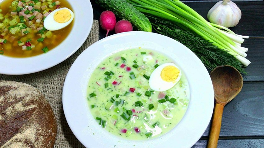 Окрошка красивая подача