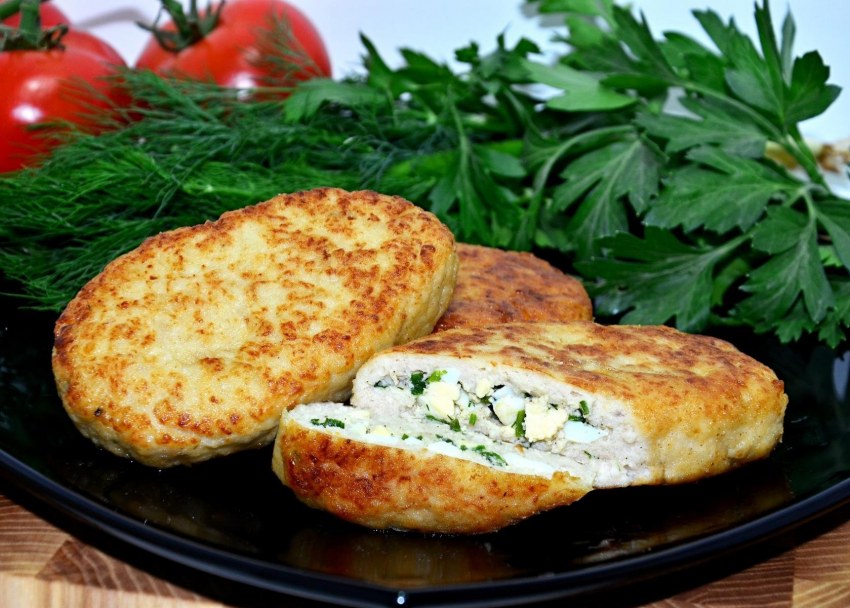 Зразы с яйцом и зеленью