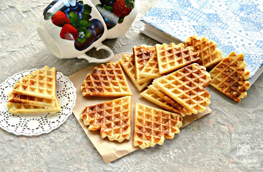 Кукурузные вафли в вафельнице
