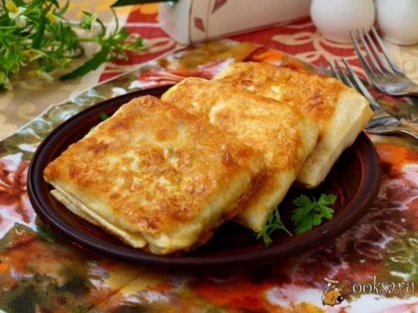 Конвертики из лаваша жареные