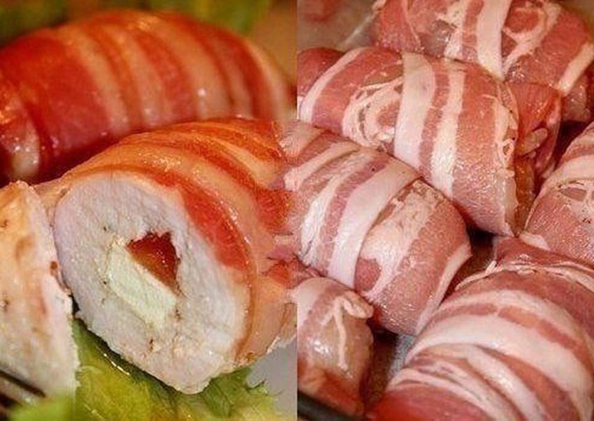 Рулет из бекона с сыром