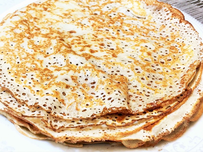 Блины на минералке и молоке