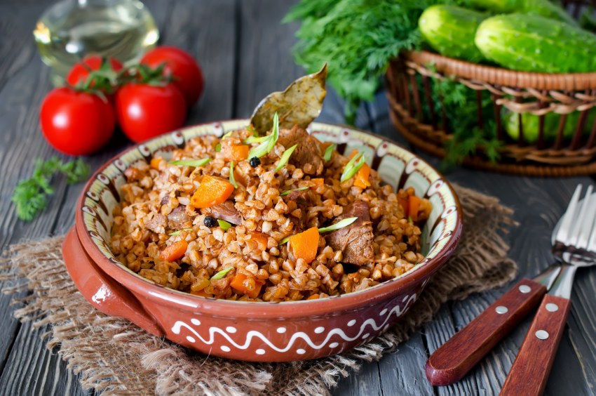 Гречка по купечески с грибами