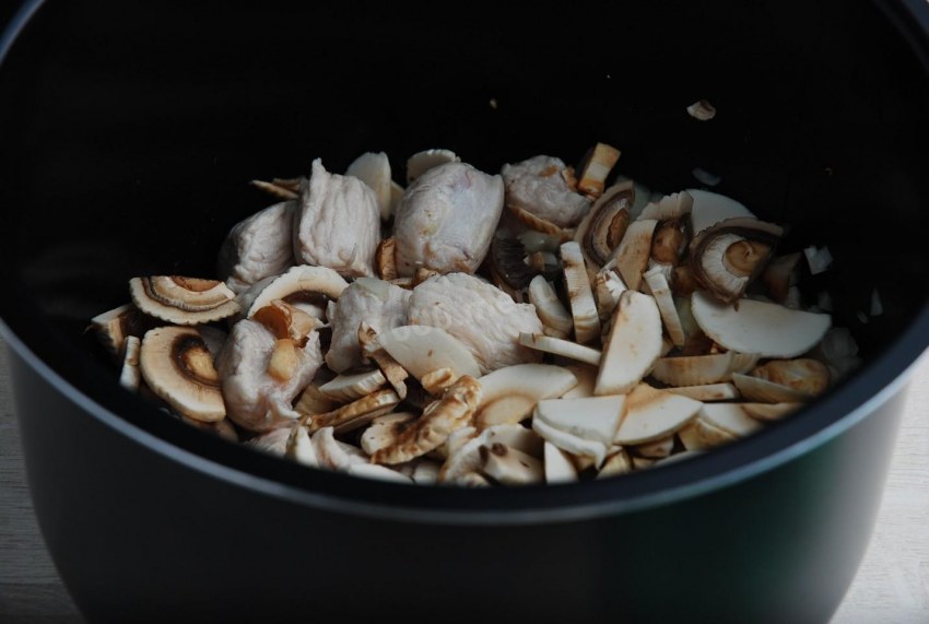 Курица вешенки картошка