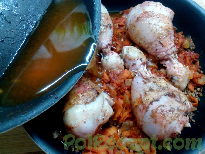 Гречка с курицей в духовке