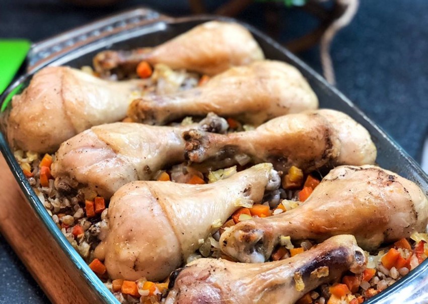 Гречка с голенью в духовке