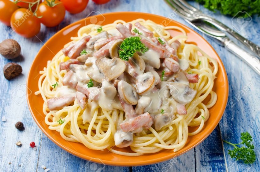 Паста паста для спагетти с грибами