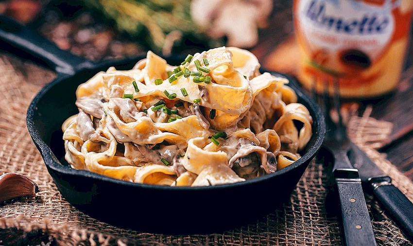 Паста с лисичками