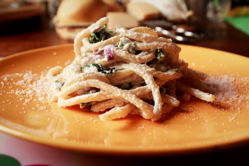 Лапша с шампиньонами