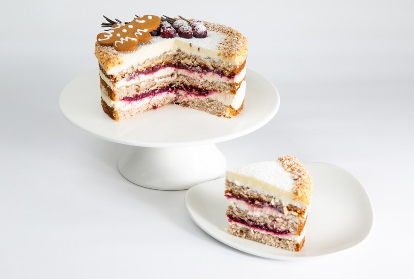 Маковый бисквит с лимонным курдом