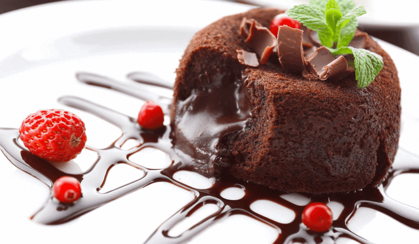 Шоколадный фондан с пломбиром