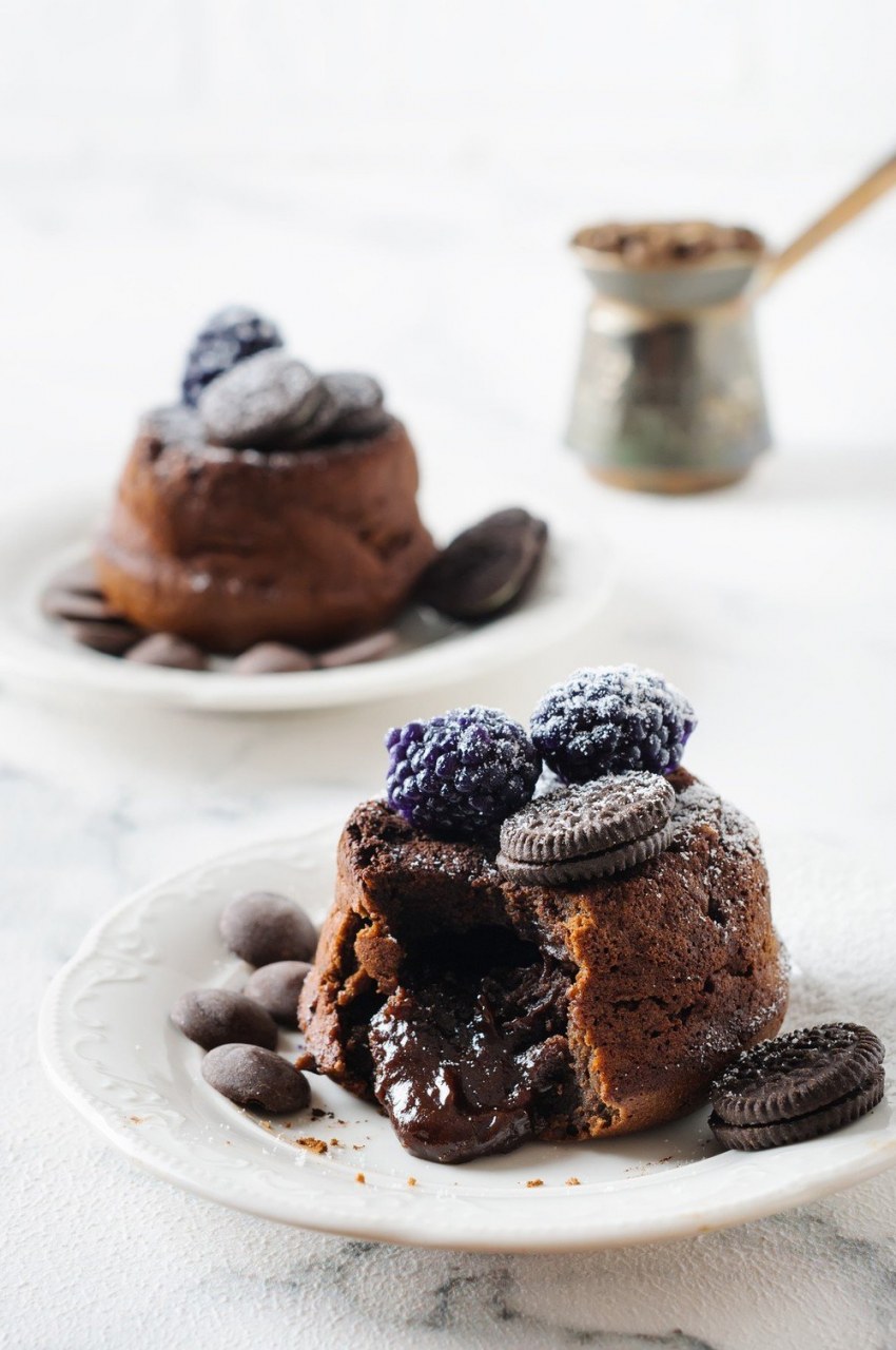 Шоколадный фондан кекс