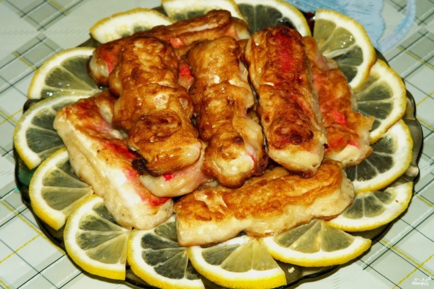 Крабовые палочки в кляре с сыром