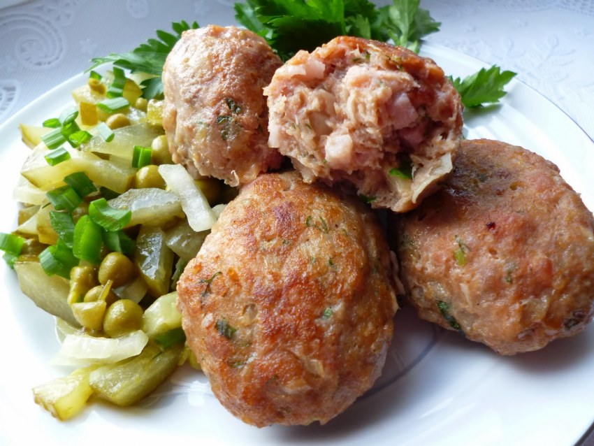 Мясные стожки с грибами