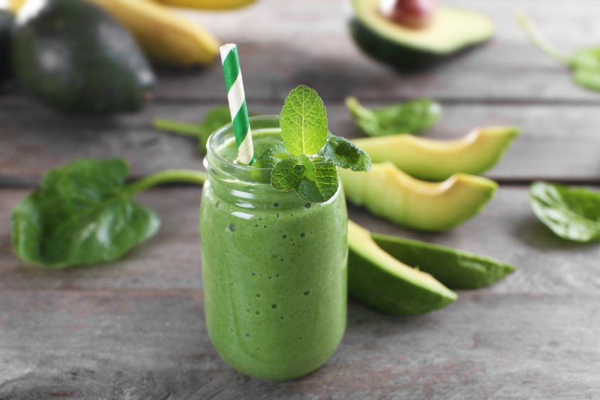 Смузи шпинат авокадо огурец