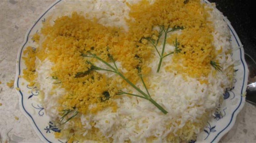 Мимоза с лососем