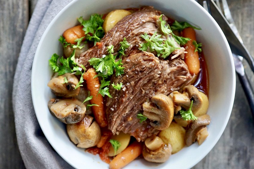 Говядина тушеная с грибами