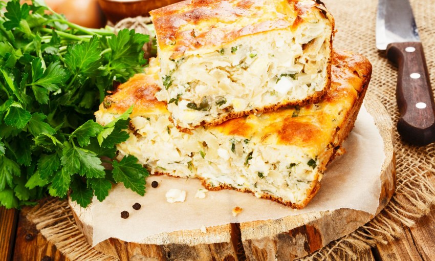 Пирог с капустой и печенью