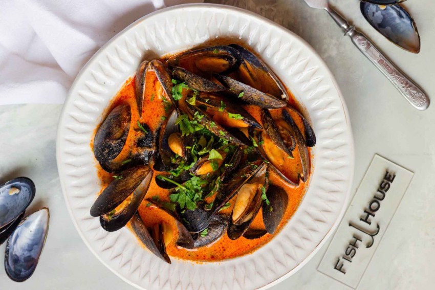 Мидии в белом вине