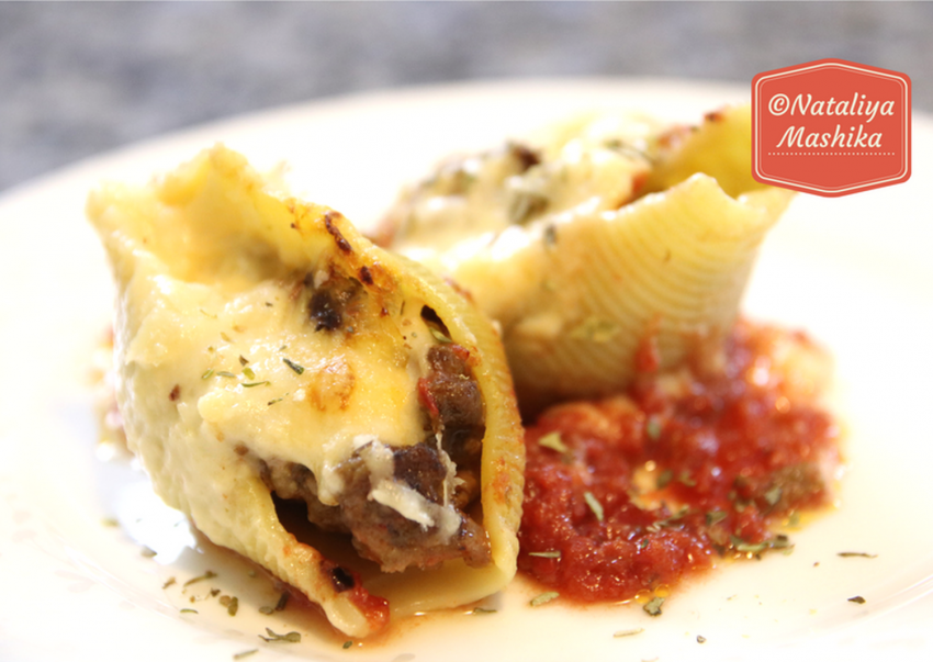 Фаршированные каннеллони с фаршем