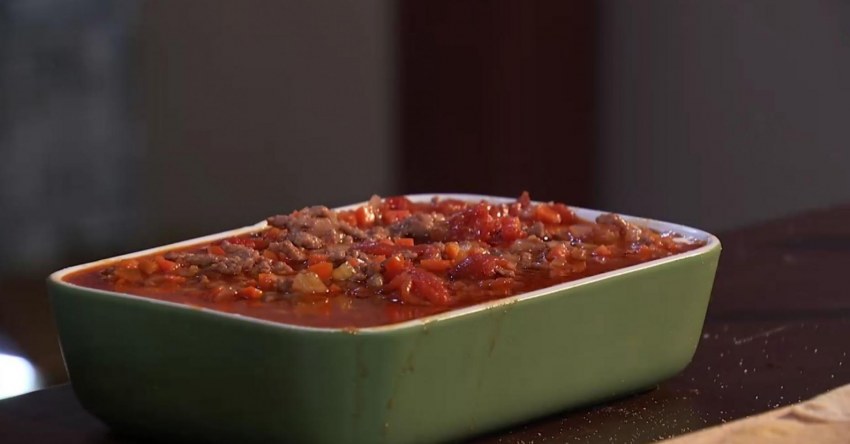 Лазанья с фаршем и соусом бешамель