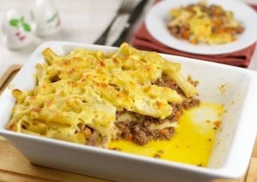 Лазанья с фаршем из макарон с бешамель