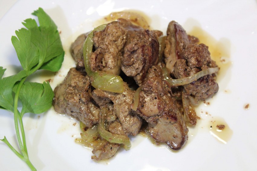 Печень куриная жареная