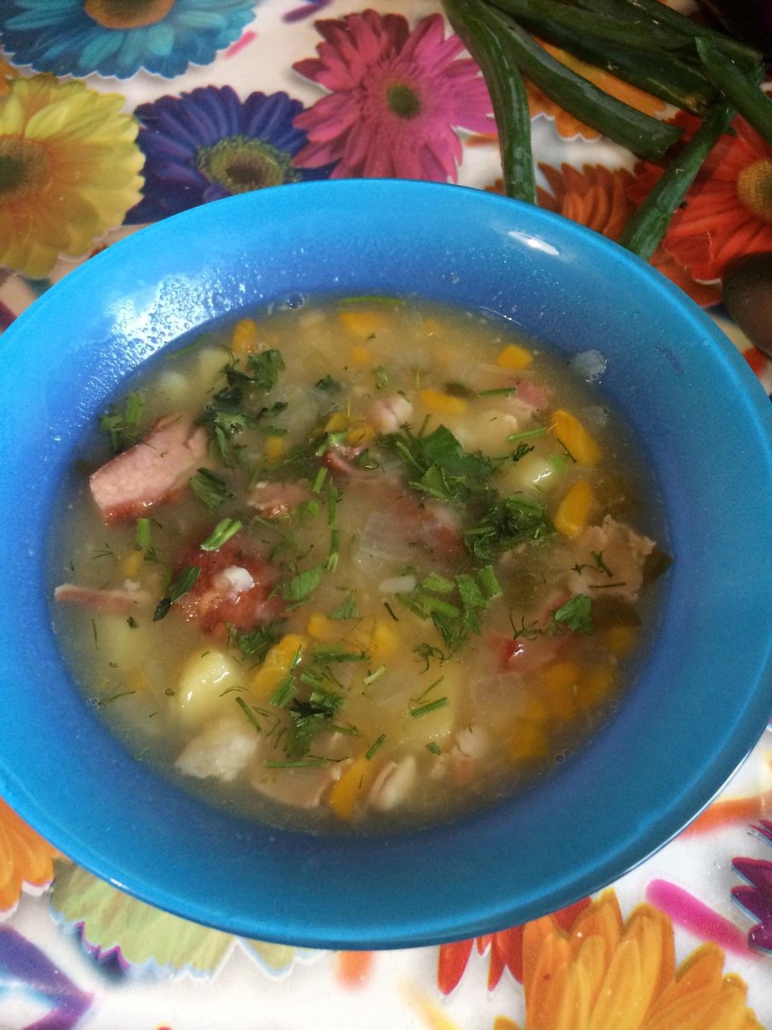 Суп с фаршем и горошком