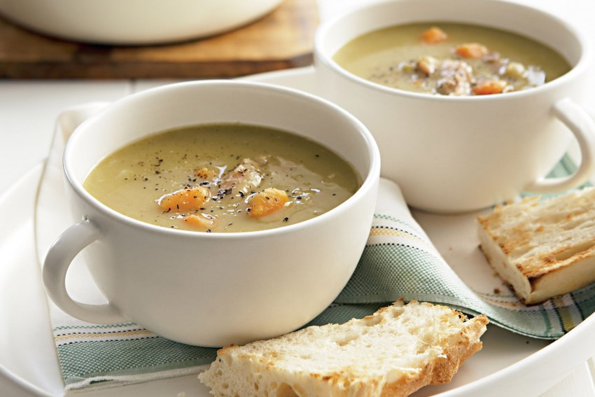 Картофельный крем суп с беконом