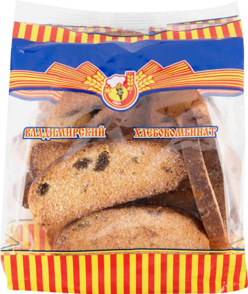 Сухари Владимирский хлебокомбинат сахарные 300 г
