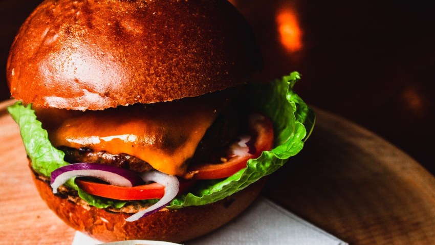Family eating Hamburgers