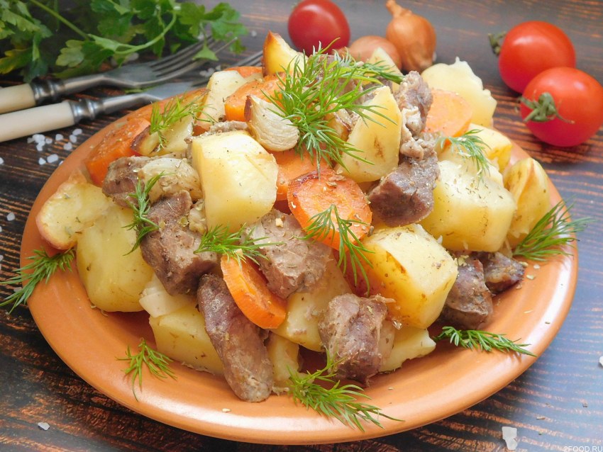 Картошка по деревенски с грибами